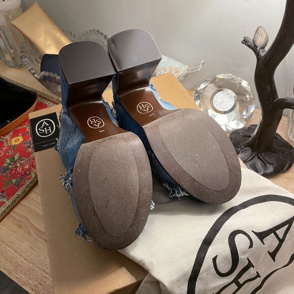 ASH Maui Slide Platform Sandals in Blue Denim Size 6 New in Box - Picture 6 of 6